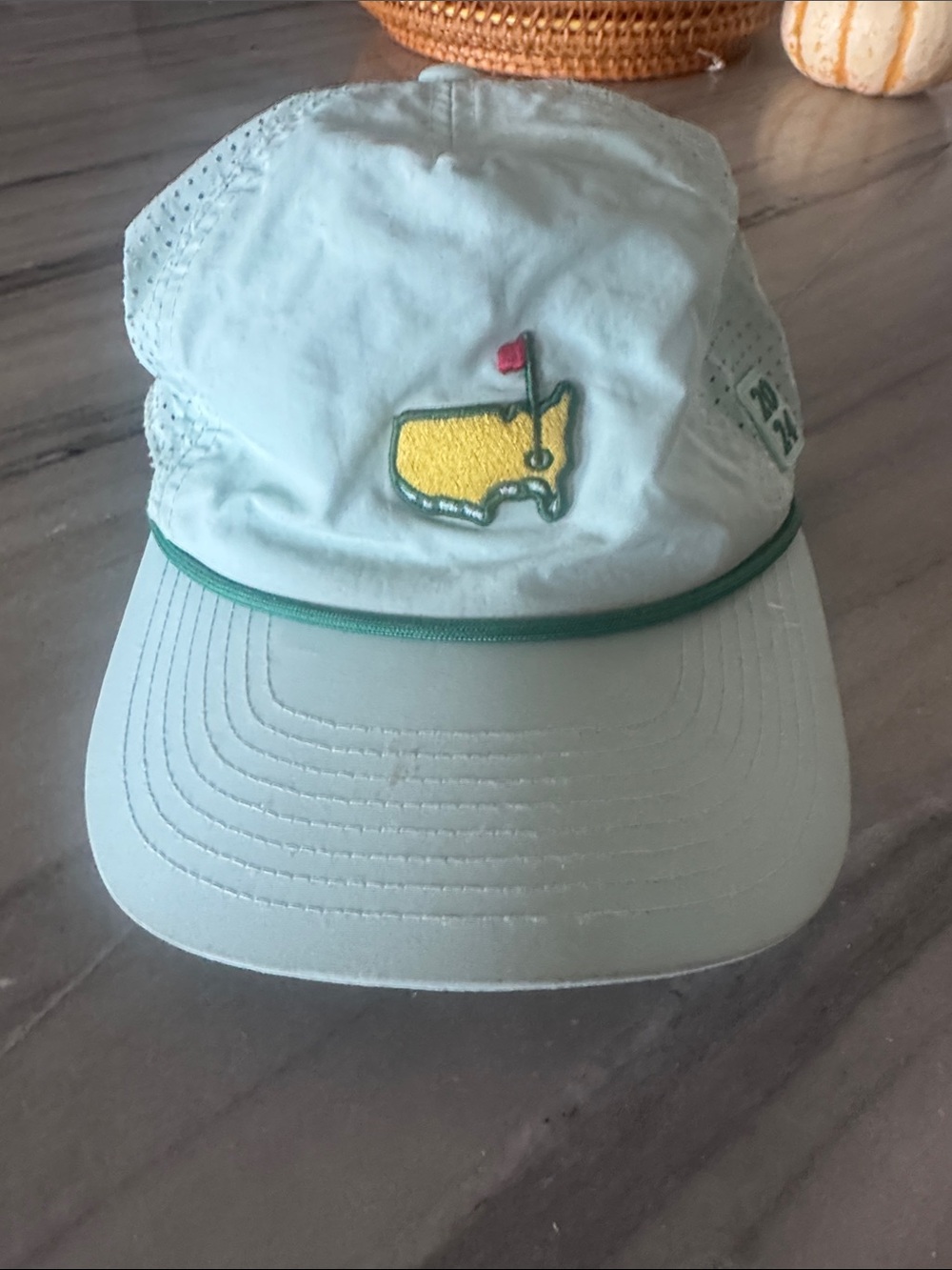 Masters Light Green Golf Cap with Yellow Logo